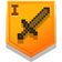 Icon for the "Wooden Sword" trophy in "Minecraft Dungeons."