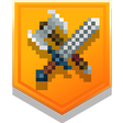 Icon for the "Back to Back" trophy in "Flames of the Nether," DLC for "Minecraft Dungeons."