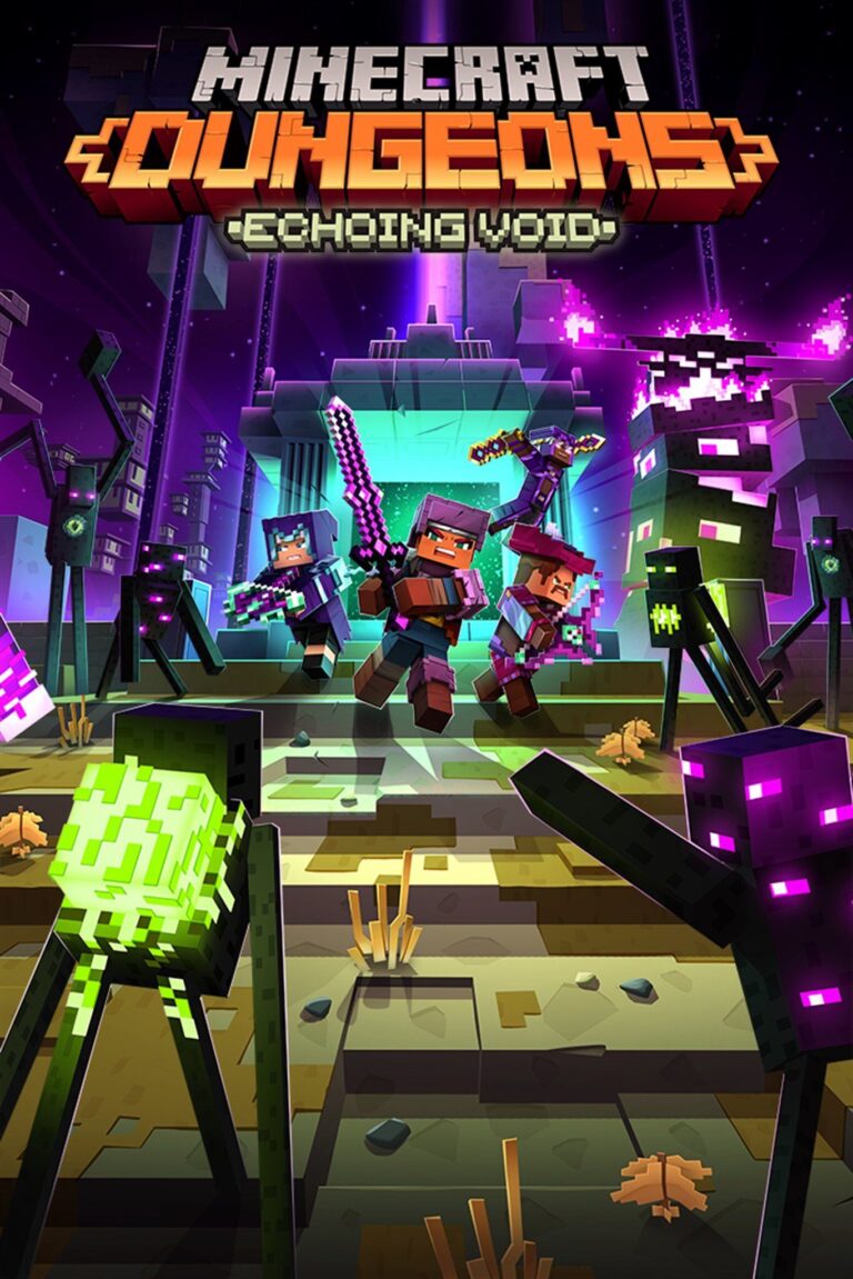Cover art for "Echoing Void," DLC for the game "Minecraft Dungeons."