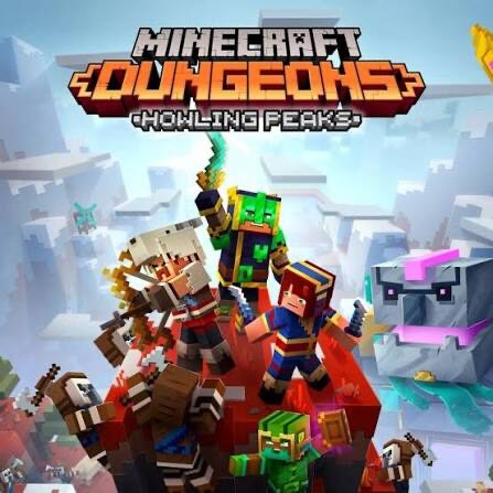 Cover art for "Howling Peaks," DLC for the game "Minecraft Dungeons."