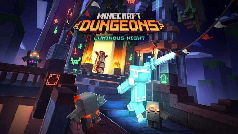 Cover art for "Season Two: Luminous Night," DLC for the game "Minecraft Dungeons."